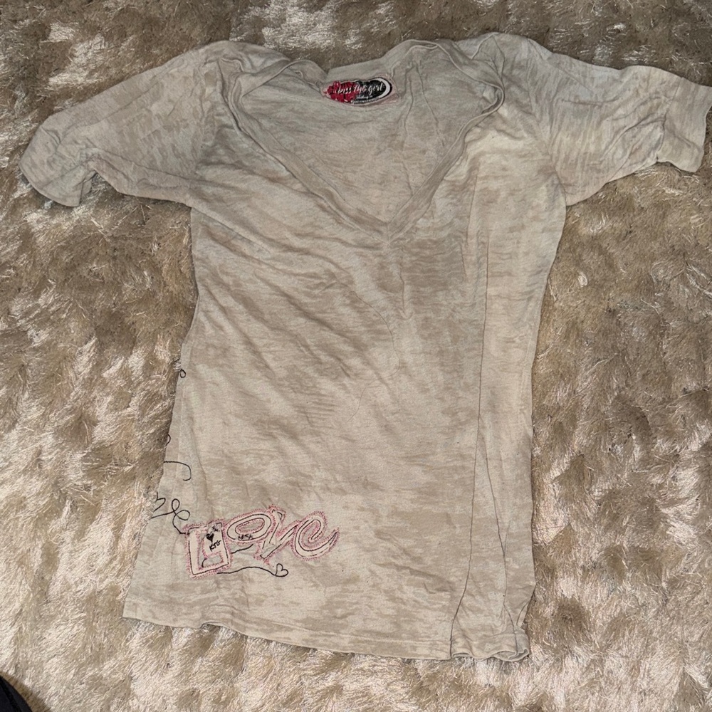 Ed Hardy Beige Graphic Tee